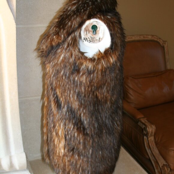 Noriko Brown Fox Faux Fur/ Vest  Size Small - Picture 4 of 14